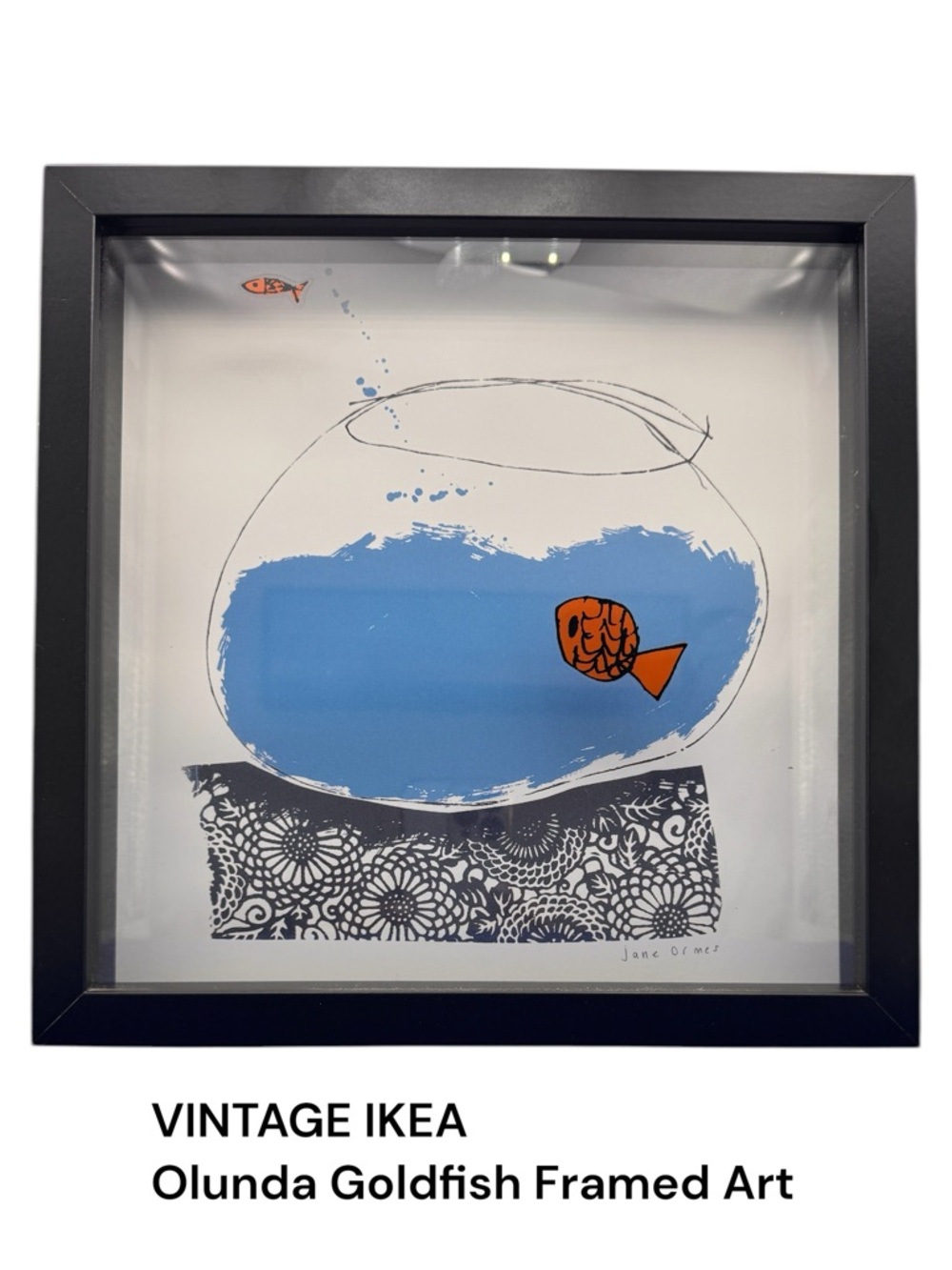 VINTAGE IKEA Olunda Goldfish Framed Art